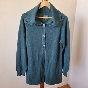 WOOLRICH Womens L Cardigan Long Length Spruce Green